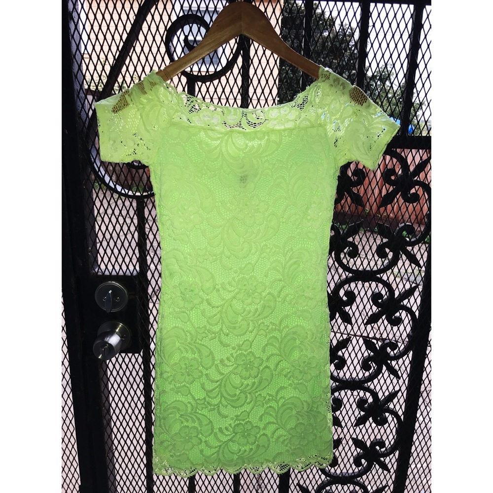 Neon green dress